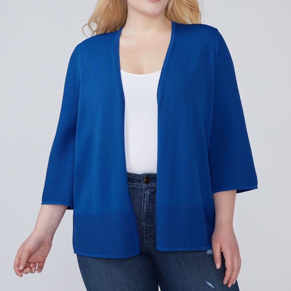 Lane Bryant Royal Blue Cartigan with 3/4 Sleeve